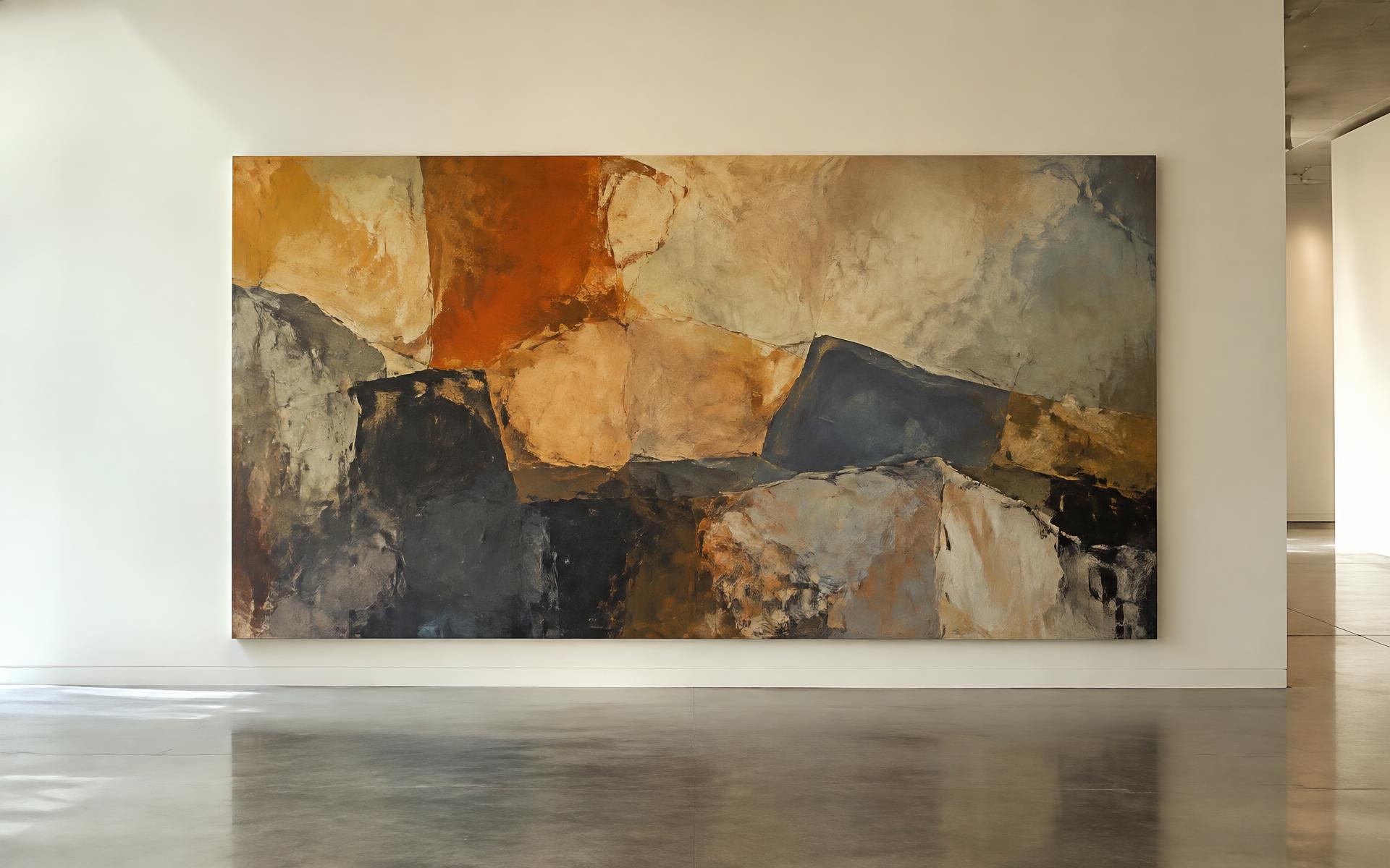 A monumental abstract painting in the Artisan Gallery